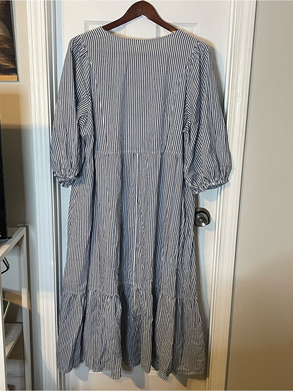 Old Navy Navy and White Striped Button-Front Maxi Dress - Picture 2 of 3